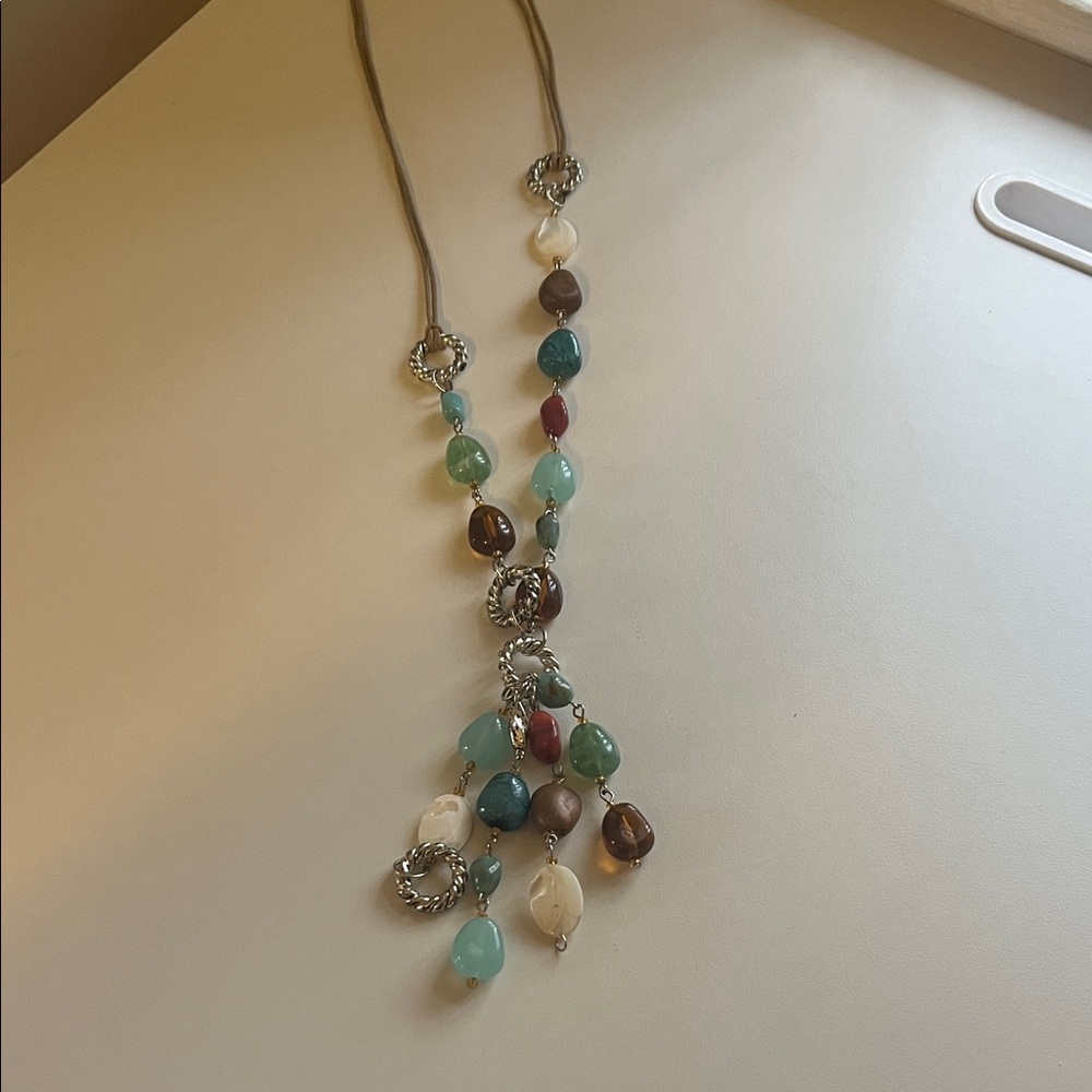 3 for $15 Multicolor Asymmetrical Beaded Drop Pendant Necklace